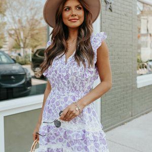 Mariposa Lilac Floral Dress